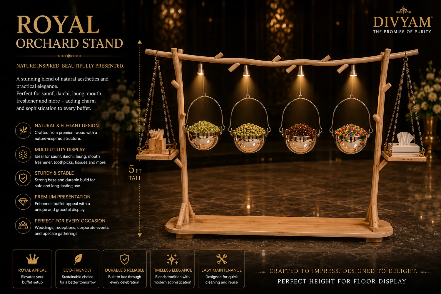 Royal Orchard Stand - luxury wedding setup by D I V Y A M®